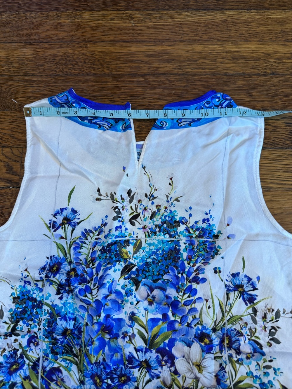 Dolce&Gabbana blue silk majolica Sleeveless Floral Vase Print blouse top IT 38 - Picture 10 of 13